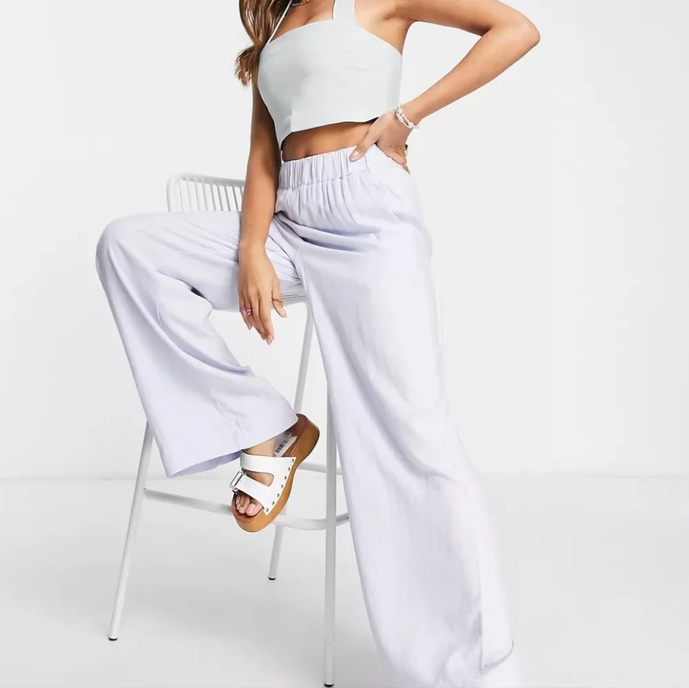 ABERCROMBIE & FITCH: Linen-Blend Pull-On Wide Leg Pants - Picture 3 of 6